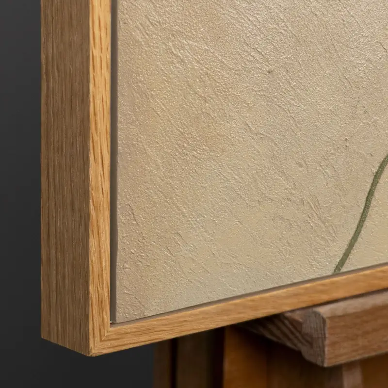 3D Abstracte Wanddecoratie met Reliëf – Handgeschilderd Schilderij | YS Art - 120x80 Natur Holz Rahmen Expédition Rapide