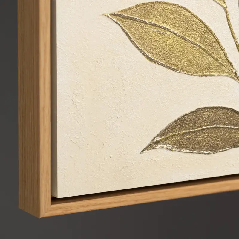 Usine Directe Wanddecoratie Schilderij Met Boom En Vogel – Handgeschilderde Canvas Kunst In Lijst - 140x100 houtlook lijst