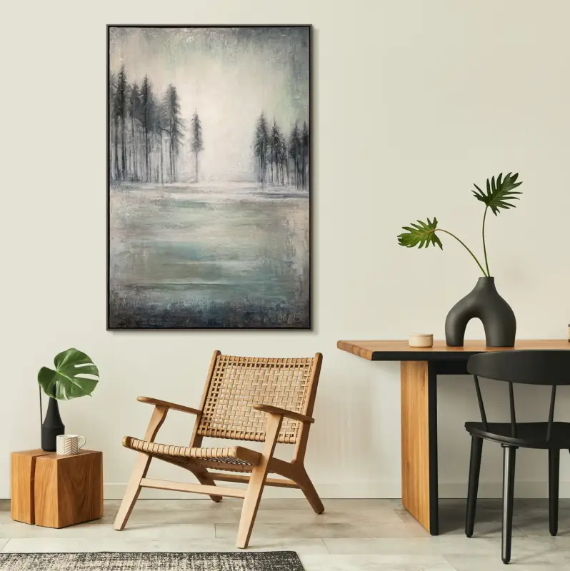 Vente Directe Nachtlichtende schilderijen «Genezend Bos» - 120/80 / Grijs frame