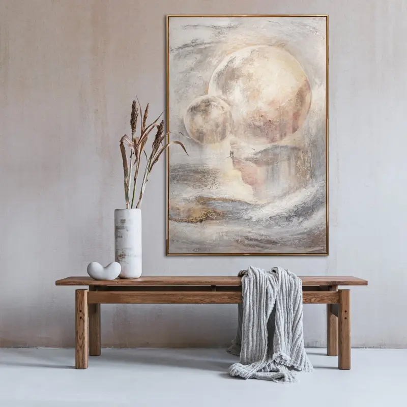 Vente Flash Nachtlichtende schilderijen «Sterrenverbinding» - 140/100 / Gouden lijst