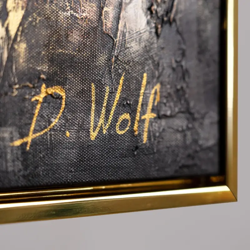 Vente Directe Nachtlichtende kunstwerken "Oasis of Faith" - 160x80 / Gold Rahmen