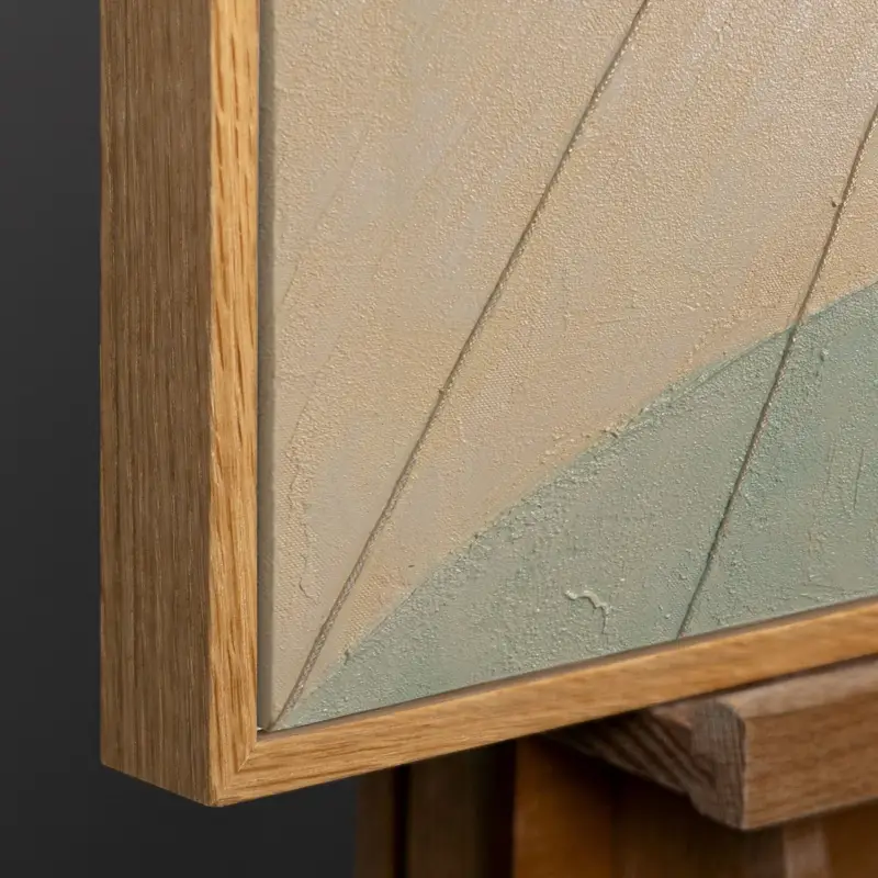 3D Abstracte Wanddecoratie met Reliëf – Handgeschilderd Schilderij | YS Art - 120x80 Natur Holz Rahmen Prix Promo