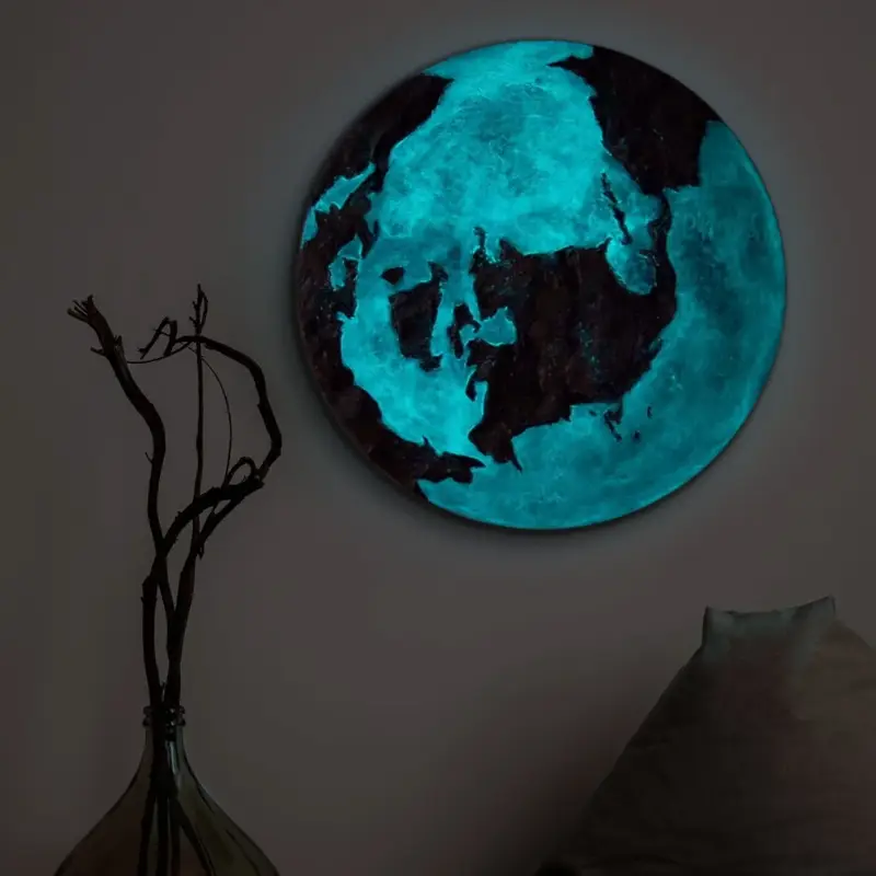 Nouvelle Collection Rond lichtgevend schilderij "Gouden Aarde" moderne kunst - D70